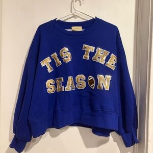 Judith March Royal Blue 'Tis the Season Sweater size L